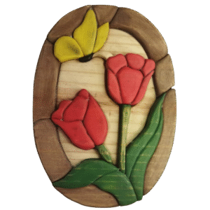 Quadro Tulipas e borboleta