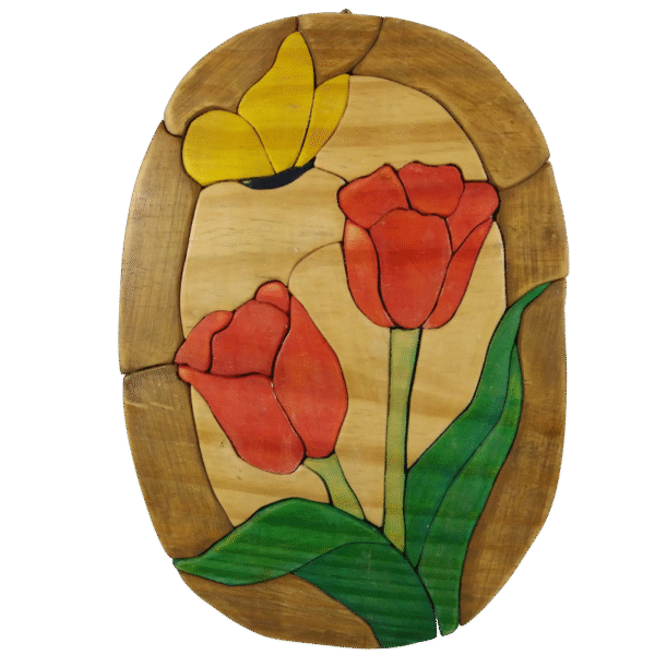 Quadro Tulipas e Borboleta